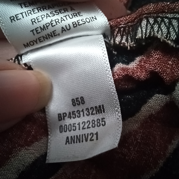 NWT BP Nordstrom Brown Burnout Tiger Stripe VNeck Crop Top Faux Wrap  Sm… - Picture 7 of 13